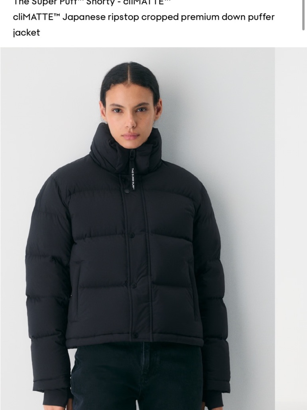 Aritzia Super Puff Shorty Cropped Puffer Jacket - Black